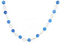 Collana, bracciale e orecchini con agata blu e argento 925 - Foto 1 di 3